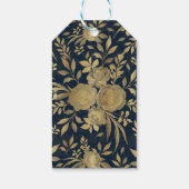 Elegantes Gold-Rose Blumendesign Geschenkanhänger (Rückseite)