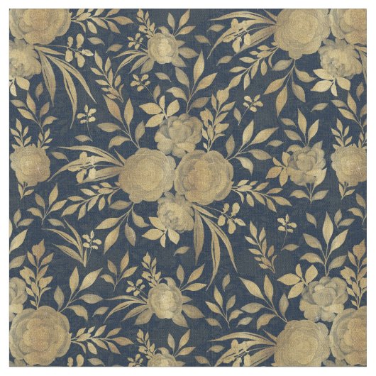 Elegantes Gold-Rose Blumendesign Stoff (Nahaufnahme)