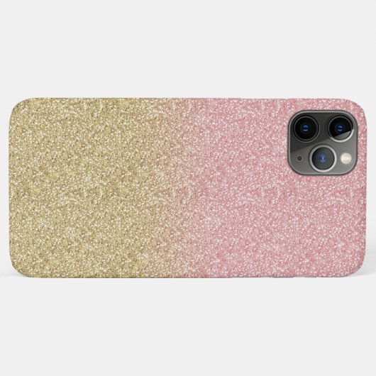 Elegantes Gold & Rose Gold Glitzer Glitzern Case-Mate iPhone Hülle (Rückseite (Horizontal))