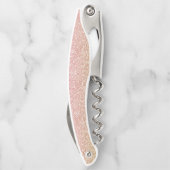 Elegantes Gold & Rose Gold Glitzer Glitzern Kellnermesser (Rückseite)