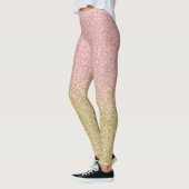 Elegantes Gold & Rose Gold Glitzer Glitzern Leggings (Links)