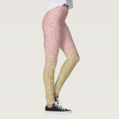 Elegantes Gold & Rose Gold Glitzer Glitzern Leggings (Rechts)