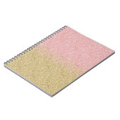 Elegantes Gold & Rose Gold Glitzer Glitzern Notizblock (Linke Seite)