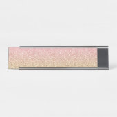 Elegantes Gold & Rose Gold Glitzer Glitzern Schreibtischnamensplakette (Vorderseite )