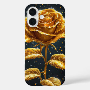 Elegantes Gold-Rosen-Design für Frauen, romantisch iPhone 16 Hülle