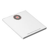 Elegantes Gold Rosette Monogram Personalisiert Not Notizblock (angewinkelt)