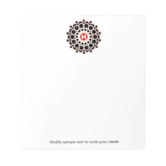 Elegantes Gold Rosette Monogram Personalisiert Not Notizblock (Vorderseite)