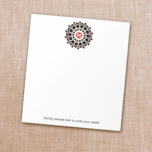 Elegantes Gold Rosette Monogram Personalisiert Not Notizblock