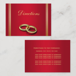 Elegantes Gold & Rot, Hochzeiten Begleitkarte