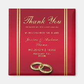 Elegantes Gold & Rot, Hochzeiten Magnet (Vorne)