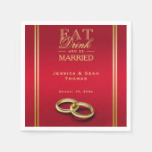 Elegantes Gold & Rot, Hochzeiten Serviette (Vorderseite)