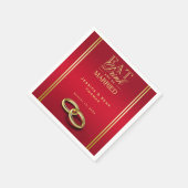 Elegantes Gold & Rot, Hochzeiten Serviette (Ecke)