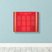 Elegantes Gold & Rot, Hochzeitssattel Leinwanddruck (Insitu (Holzboden))