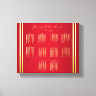 Elegantes Gold & Rot, Hochzeitssattel Leinwanddruck