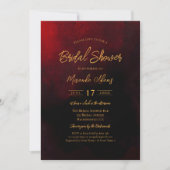 Elegantes Gold Rot und Schwarzes Brautparty Einladung (Vorderseite)