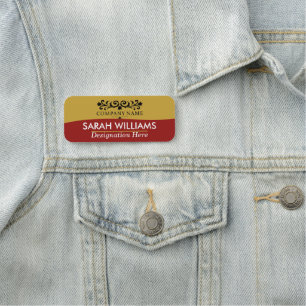Elegantes gold-rotes Firmenschild Namensschild