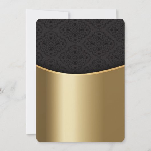 Elegantes Gold Rotes Glas, Weihnachtsgeschenk für Einladung (Rückseite)