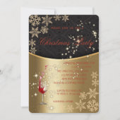 Elegantes Gold Rotes Glas, Weihnachtsgeschenk für Einladung (Vorderseite)