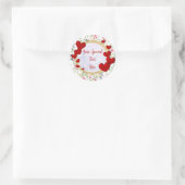 Elegantes Gold, Rotes Herz Rahmen: für jeden Anlas Runder Aufkleber (Tasche)