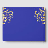 Elegantes Gold & Royal Blue Wedding Gästebuch (Rückseite)