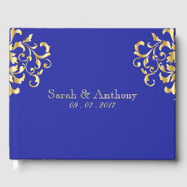 Elegantes Gold & Royal Blue Wedding Gästebuch