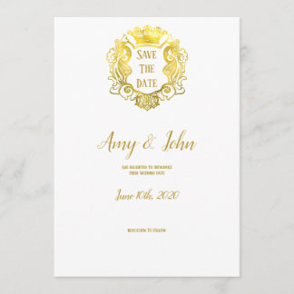 Elegantes Gold Royal Wappen Hochzeit retten Save The Date