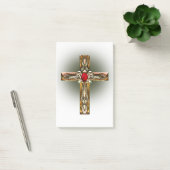 Elegantes Gold & Ruby Cross Post-it Klebezettel (Büro)