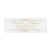 Elegantes Gold-Rücksendeadresse-Label (Vorne)