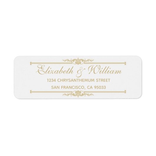 Elegantes Gold-Rücksendeadresse-Label (Vorne)