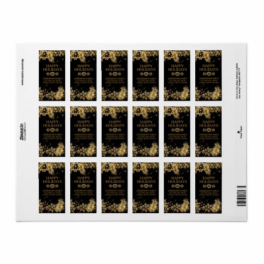 Elegantes Gold-Rücksendesiegel Adressaufkleber (Vorne)