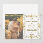Elegantes Gold Rustic Country Overlay Foto Hochzei Save The Date (Vorne/Hinten)