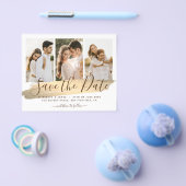 Elegantes Gold Save the Date Budget Hochzeitsempfa Flyer (Einzeln)