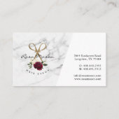 Elegantes Gold-Schissor- und Rot-Aquarellblau-Logo Visitenkarte (Rückseite)