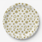 Elegantes Gold-Schneeflocken-Musterdesign Pappteller (Vorderseite)