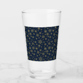 Elegantes Gold-Schneeflocken-Wintermuster Glas (Vorderseite)