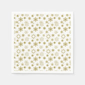 Elegantes Gold-Schneeflockenmuster Serviette (Vorderseite)