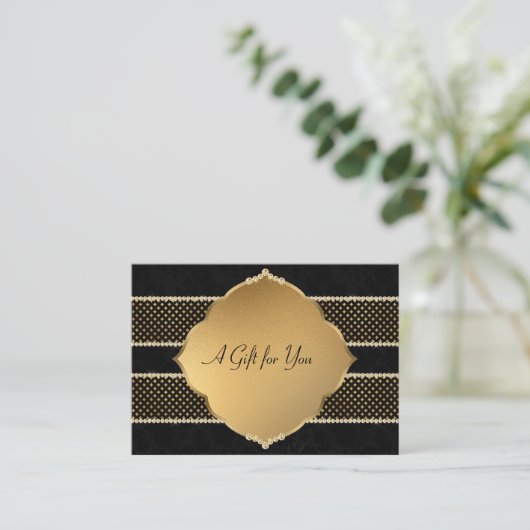 Elegantes Gold, Schwarz, Diamanten Rabattkarte (Stehend Vorderseite)