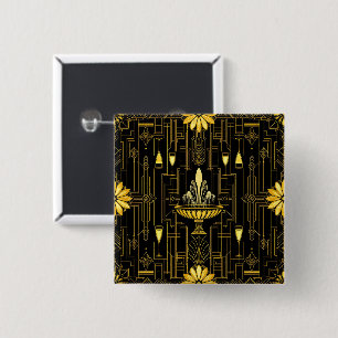 Elegantes Gold Schwarz Gatsby Button