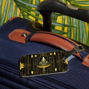 Elegantes Gold Schwarz Gatsby Gepäckanhänger