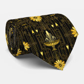Elegantes Gold-Schwarz Gatsby Krawatte (Gerollt)