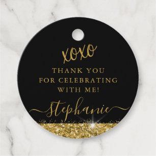 Elegantes Gold-Schwarz-Glitter-Dankeschön-Benutzer Geschenkanhänger