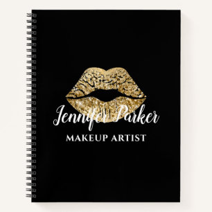 Elegantes Gold-Schwarz-Makeup-Artist-Unternehmen Notizblock