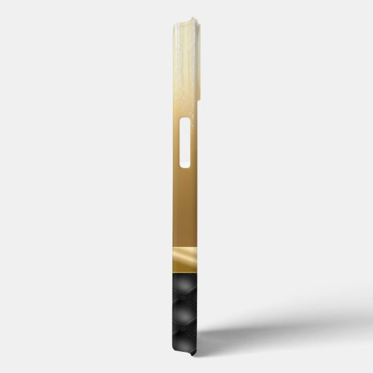 Elegantes Gold Schwarz mit Individuelle Name Case-Mate iPhone Hülle (Rückseite / Rechts)
