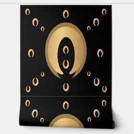 Elegantes Gold Schwarz Modernes Muster Tapete