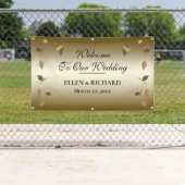 Elegantes Gold, Schwarze Hochzeit Empfang Banner (Insitu)