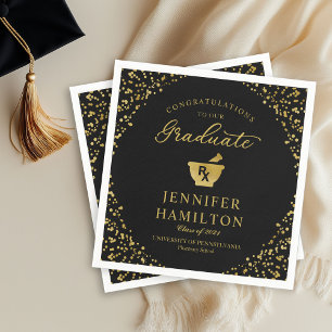 Elegantes Gold Schwarze Krankenschwester Doktor A Serviette