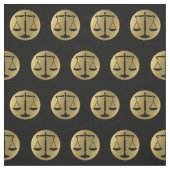 Elegantes Gold Schwarze Skala der Gerechtigkeit |  Stoff (Muster)