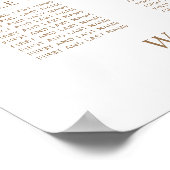 Elegantes Gold Script 12 Tabelle Seating Chart Poster (Ecke)