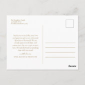 Elegantes Gold Script 3 Foto Baby Vielen Dank Postkarte (Rückseite)