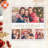 Elegantes Gold Script 4 Foto Collage Weihnachten